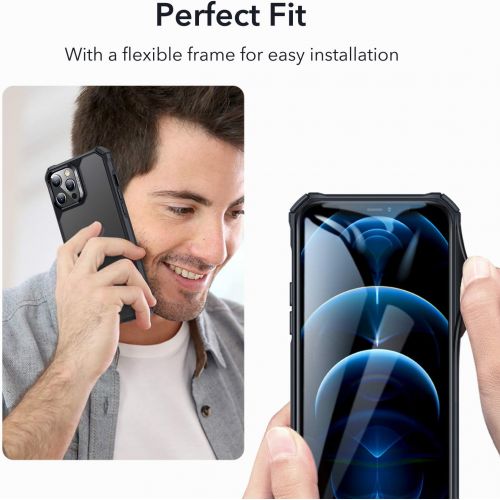  [아마존베스트]ESR Air Armor Series Case Compatible with iPhone 12 Pro Max 6.7-Inch [Shock Absorbing and Scratch Resistant] [Military Grade Protection] [Hard Back with Flexible Frame] - Frosted B