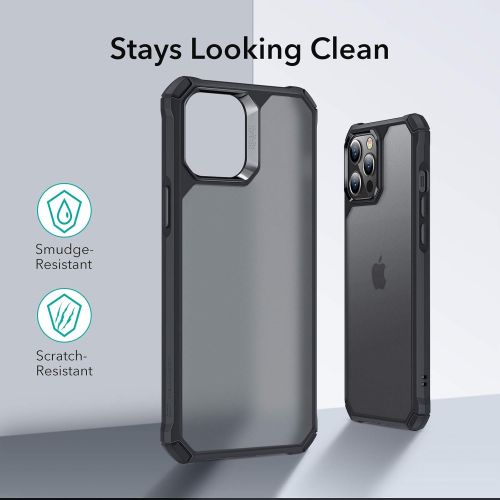  [아마존베스트]ESR Air Armor Series Case Compatible with iPhone 12 Pro Max 6.7-Inch [Shock Absorbing and Scratch Resistant] [Military Grade Protection] [Hard Back with Flexible Frame] - Frosted B