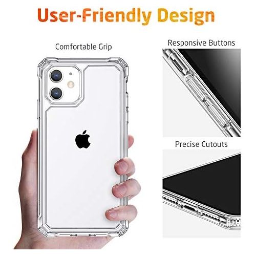  [아마존베스트]ESR Air Armor Case Compatible with iPhone 11 [Shock-Absorbing] [Scratch Resistant] [Military Grade Protection] Hard PC + Flexible TPU Frame, for 6.1-Inch, Clear