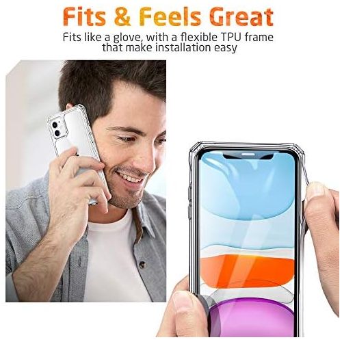  [아마존베스트]ESR Air Armor Case Compatible with iPhone 11 [Shock-Absorbing] [Scratch Resistant] [Military Grade Protection] Hard PC + Flexible TPU Frame, for 6.1-Inch, Clear