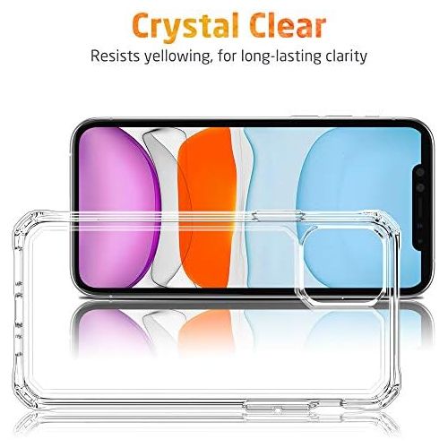  [아마존베스트]ESR Air Armor Case Compatible with iPhone 11 [Shock-Absorbing] [Scratch Resistant] [Military Grade Protection] Hard PC + Flexible TPU Frame, for 6.1-Inch, Clear