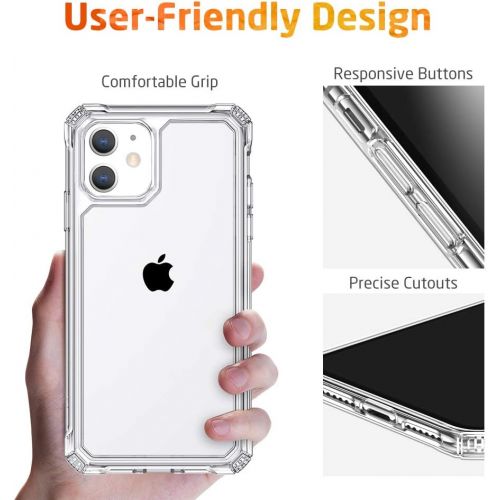  [아마존베스트]ESR Air Armor Case Compatible with iPhone 11 [Shock-Absorbing] [Scratch Resistant] [Military Grade Protection] Hard PC + Flexible TPU Frame, for 6.1-Inch, Clear