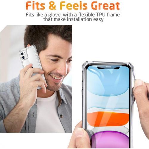  [아마존베스트]ESR Air Armor Case Compatible with iPhone 11 [Shock-Absorbing] [Scratch Resistant] [Military Grade Protection] Hard PC + Flexible TPU Frame, for 6.1-Inch, Clear