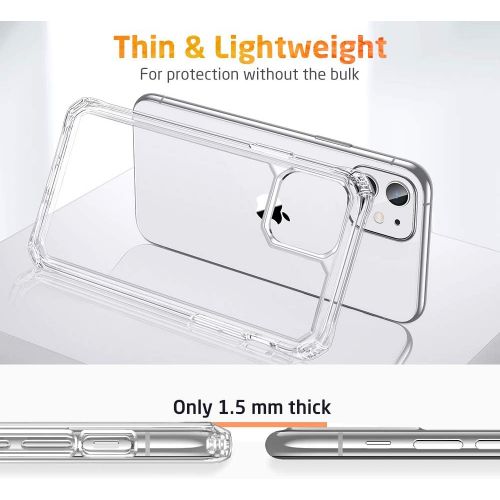  [아마존베스트]ESR Air Armor Case Compatible with iPhone 11 [Shock-Absorbing] [Scratch Resistant] [Military Grade Protection] Hard PC + Flexible TPU Frame, for 6.1-Inch, Clear