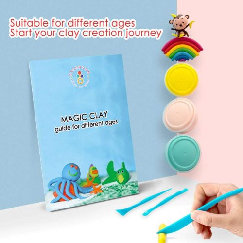  [아마존베스트]Modeling Clay Kit - 24 Colors Air Dry Ultra Light Magic Clay, Soft & Stretchy DIY Molding Clay with Tools, Animal Accessories, Easy Storage Box Kids Art Crafts Gift for Boys & Girl