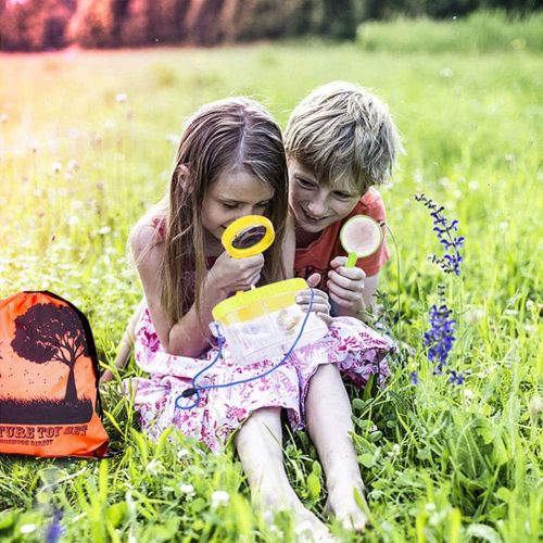  [아마존베스트]Outdoor Explorer Kit & Bug Catcher Kit with Binoculars, Flashlight, Compass, Magnifying Glass, Butterfly Net and Backpack Great Kids Gift for Boys & Girls Age 3-12 Year Old Camping