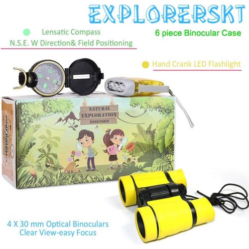  [아마존베스트]Outdoor Explorer Kit & Bug Catcher Kit with Binoculars, Flashlight, Compass, Magnifying Glass, Butterfly Net and Backpack Great Kids Gift for Boys & Girls Age 3-12 Year Old Camping