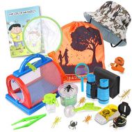 [아마존베스트]ESSENSON Outdoor Explorer Kit & Bug Catcher Kit with Binoculars, Flashlight, Compass, Magnifying Glass, Critter Case and Butterfly Net Great Toys Kids Gift for Boys & Girls Age 3-12 Year Ol