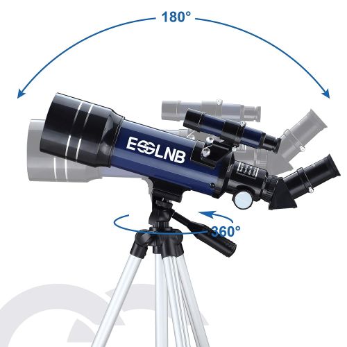  [아마존 핫딜]  [아마존핫딜]ESSLNB Teleskop Kinder Einsteiger 70/360 Fernrohr Teleskop Astronomie mit Smartphone Adapter Ausziehbares Stativ 3X Barlow und Mondfilter Aufrechte Bilder bieten