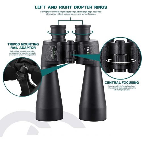  ESSLNB Giant Binoculars Astronomy 15X70 with Phone Adapter Tripod Adapter and Carrying Bag FMC Waterproof Binoculars for Adults Kids