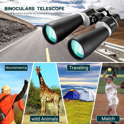  ESSLNB Astronomy Binoculars 13-39X70 Zoom Giant Binoculars with Tripod Adapter Phone Adapter and Case Binoculars for Bird Watching Hunting and Stargazing