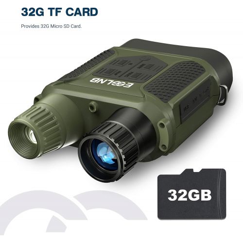 [아마존베스트]ESSLNB Night Vision Binoculars 400m/1300ft for 100% Full Darkness 7x31mm Night Vision Goggles with 32G TF Card and Photos Videos Recorder Function 2 LCD Infrared Binoculars with Ni