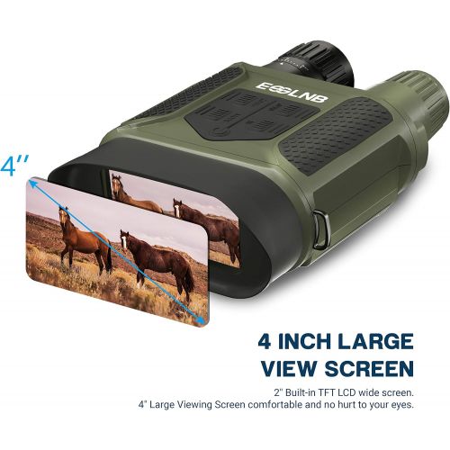  [아마존베스트]ESSLNB Night Vision Binoculars 400m/1300ft for 100% Full Darkness 7x31mm Night Vision Goggles with 32G TF Card and Photos Videos Recorder Function 2 LCD Infrared Binoculars with Ni