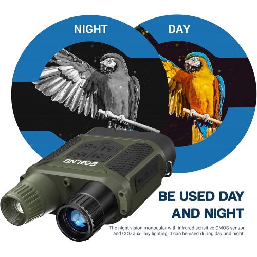  [아마존베스트]ESSLNB Night Vision Binoculars 400m/1300ft for 100% Full Darkness 7x31mm Night Vision Goggles with 32G TF Card and Photos Videos Recorder Function 2 LCD Infrared Binoculars with Ni