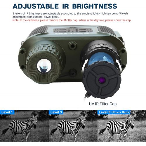  [아마존베스트]ESSLNB Night Vision Binoculars 400m/1300ft for 100% Full Darkness 7x31mm Night Vision Goggles with 32G TF Card and Photos Videos Recorder Function 2 LCD Infrared Binoculars with Ni