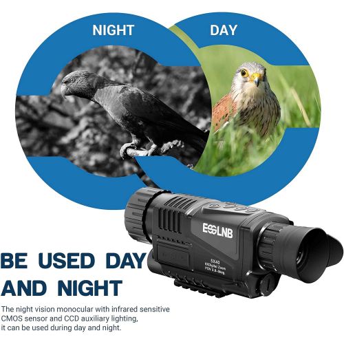  [아마존베스트]ESSLNB Night Vision Monocular 5X40 HD Night Vision Infrared Monocular with 1.5 TFT LCD Take Photos and Videos Playback Function 16G TF Card Digital Night Vision Scopes for Hunting