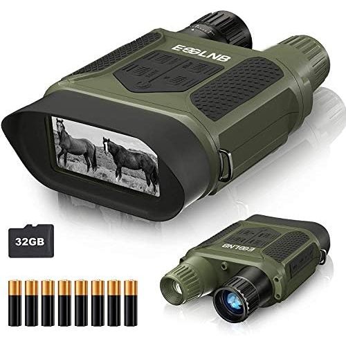  [아마존베스트]Esslnb Night vision device 7x magnification with 8 AA batteries and 32GB card, 4-inch / 10-cm LCD screen, 1300 ft/400 m range