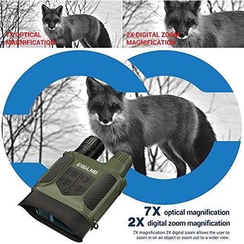  [아마존베스트]Esslnb Night vision device 7x magnification with 8 AA batteries and 32GB card, 4-inch / 10-cm LCD screen, 1300 ft/400 m range