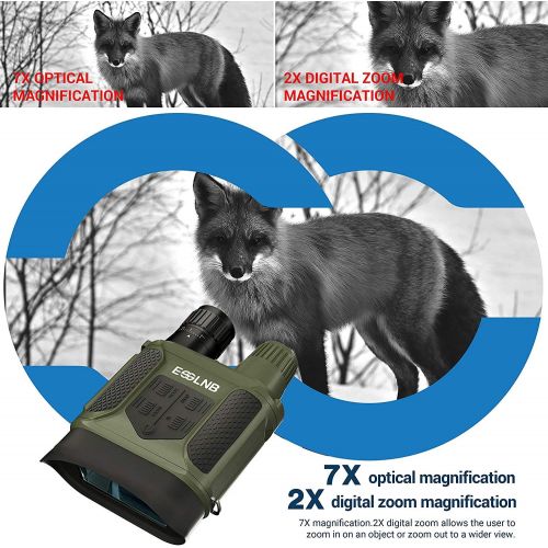  [아마존베스트]Esslnb Night vision device 7x magnification with 8 AA batteries and 32GB card, 4-inch / 10-cm LCD screen, 1300 ft/400 m range