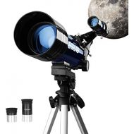 [아마존베스트]ESSLNB Beginners 80/400 Telescope for Children and Adults with 10x Magnification, Smartphone Adapter, Extendable Tripod, Bag and Moon Filter