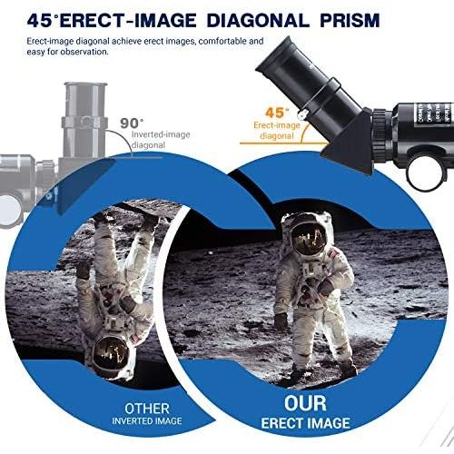  [아마존베스트]ESSLNB Beginners 80/400 Telescope for Children and Adults with 10x Magnification, Smartphone Adapter, Extendable Tripod, Bag and Moon Filter