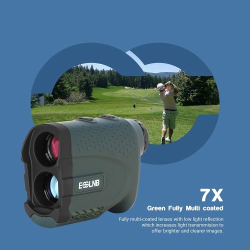  ESSLNB Golf Range Finders with Slop,Flag-Lock Pulse Vibration Scanning Horizontal Distance Height Speed Angle Measurement 660 Yards 7X Waterproof Rangefinder with Case for Hunting,