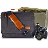 Estarer Camera Messenger Bag for SLR/DSLR Digital Cameras Laptop 15.6inch Shoulder Bag with Camera Insert Sleeve Upgraded Version