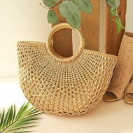 ESTHER Women handmade bag Rattan woven bag round Retro straw rope woven ladies summer beach clutch bages