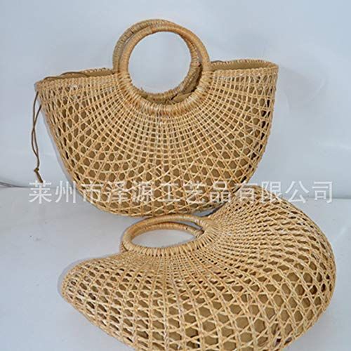  ESTHER Women handmade bag Rattan woven bag round Retro straw rope woven ladies summer beach clutch bages