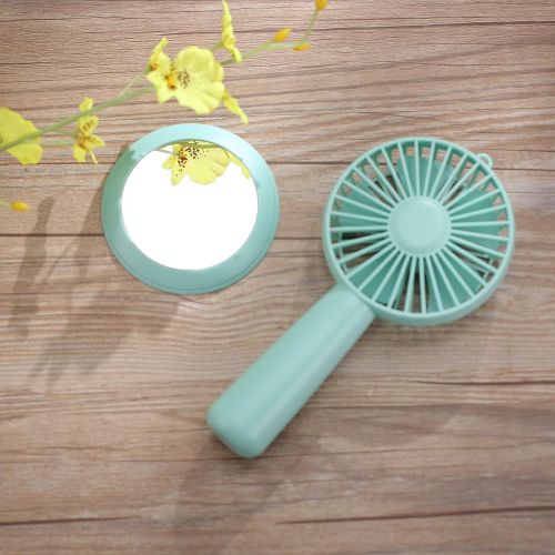  ESUMIC Handheld Portable Mirror USB Rechargeable Desk Cooling Fan Air Contioner Office Table Cooling Fan for Home Office Traveling Camping (Pink)