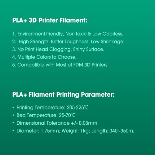  [아마존 핫딜]  [아마존핫딜]ESUN eSUN PLA+ 3D Drucker Filament, PLA Plus Filament 1.75mm, Massgenauigkeit +/- 0.03mm, 2.2 LBS (1KG) Spule 3D Drucken Filament fuer 3D Drucker in Vakuumverpackung, Gruen