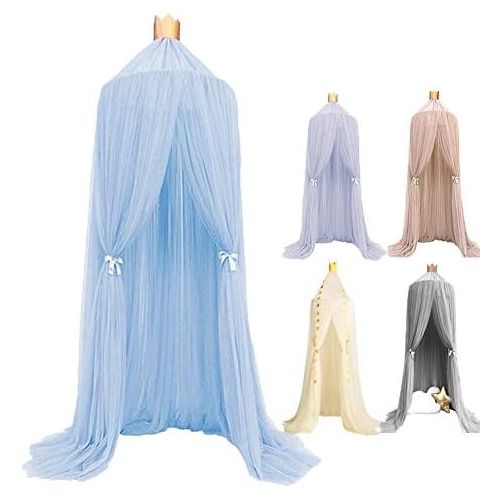  [아마존베스트]ESUPPORT Dome Princess Bed Canopy Round Lace Mosquito Net Play Tent Hanging House Decoration Lace Netting Curtains Indoor Game House for Baby Kids