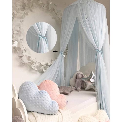  [아마존베스트]ESUPPORT Dome Princess Bed Canopy Round Lace Mosquito Net Play Tent Hanging House Decoration Lace Netting Curtains Indoor Game House for Baby Kids