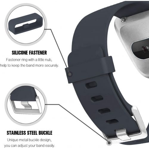  [아마존베스트]ESeekGo Compatible with Fitbit Versa Bands/Versa Lite/Special Edition, 3 Pack Sport Silicone Breathable Replacement Fitness Watch Wristband for Men, Women
