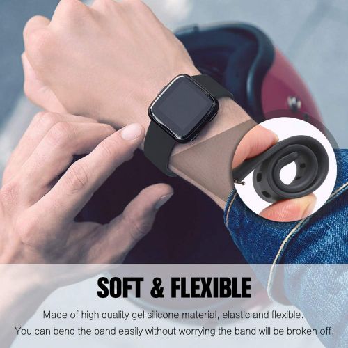  [아마존베스트]ESeekGo Compatible with Fitbit Versa Bands/Versa Lite/Special Edition, 3 Pack Sport Silicone Breathable Replacement Fitness Watch Wristband for Men, Women