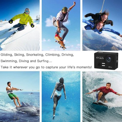  ESoku Esoku Action Camera, 20MP Ultra HD Waterproof Sports Camera 1080P 4K WiFi Underwater DV Camcorder Accessories Kits