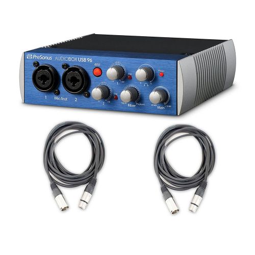  EStudioStar Presonus AudioBox USB 96 Recording Podcast interface and 2 AxcessAbles Cables