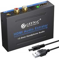 [아마존베스트]ESynic eSynic 1080P HDMI Audio Extractor HDMI to HDMI + Optical TOSLINK SPDIF + Analog RCA L/R Stereo Audio Video Splitter Converter for Blu-ray Player Xbox PS3 PS4 Support Full HD1080p 3