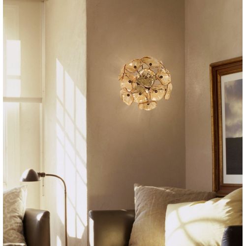  ET2 Lighting ET2 E22091-26 Fiori 3-Light Flush/Wall Sconce, Bronze Finish, Amber Murano Glass, G9 Xenon Bulb, 1.5W Max., Dry Safety Rated, 2900K Color Temp., Low-Voltage Electronic Dimmer, Glas