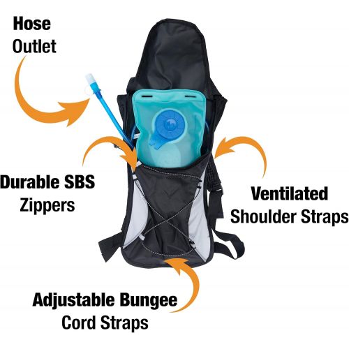  ETCBUYS Hydration Backpack - Insulated Water Bladder - Lightweight Hydration Bag Day Pack for Hiking, Running, Biking, Festivals, Raves, Leak-Proof, BPA-Free