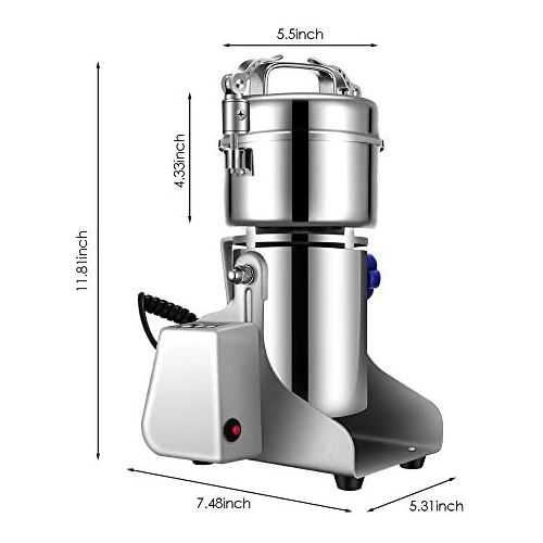  [아마존베스트]ETE ETMATE Portable Electric Grain Mill Cereal Grain Grinder Quick Speed Grinder Powder Machine 28000RPM 3 Blades Timing Grinder Machine Food Processor for Spice Herb Coffee