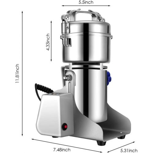  [아마존베스트]ETE ETMATE Portable Electric Grain Mill Cereal Grain Grinder Quick Speed Grinder Powder Machine 28000RPM 3 Blades Timing Grinder Machine Food Processor for Spice Herb Coffee