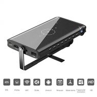 ETE ETMATE ETE ETmate Mini Projector Portable Pocket Video Projector Smart Mobile LED Projector Support Wired Wireless iPhone & Android Home Cinema,Outdoor Movie,Black