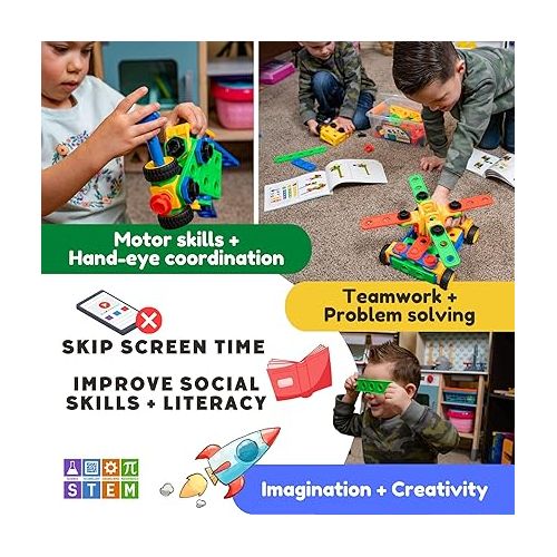  ETI Toys STEM Learning Original Educational Construction Engineering Building Blocks Set for 3, 4 and 5+ Year Old Boys & Girls | Creative Fun Building Toys for Kids Kit, STEM Toys Gift (172 PCS)