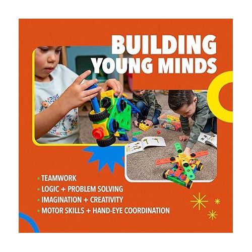  ETI Toys STEM Learning Original Educational Construction Engineering Building Blocks Set for 3, 4 and 5+ Year Old Boys & Girls | Creative Fun Building Toys for Kids Kit, STEM Toys Gift (101 PCS)