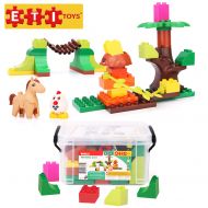 ETI Toys | 39 Piece Bublu Petting Zoo Building Blocks; Build Forest, Natural Habitat of Animals, Zoo. 100% Non-Toxic, Creative Skills Development! Best Gift, Toy for 3, 4, 5 Year O