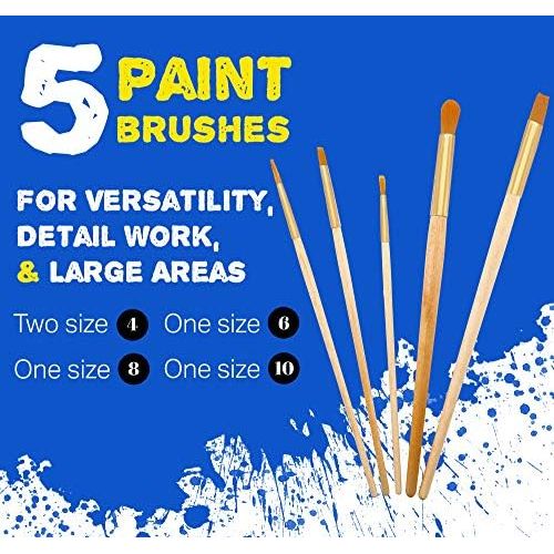  ETI Toys, 26 Piece Kids Art Painting Set with Wood Easel, 6 Airplanes and Helicopters Themed Canvases, 12 Color Acrylic Paints, 5 Paint Brushes, Palette. Arts Studio for Artist Chi