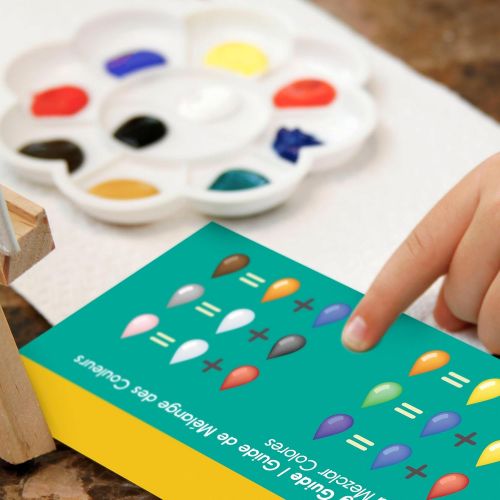  ETI Toys, 26 Piece Kids Art Painting Set with Wood Easel, 6 Airplanes and Helicopters Themed Canvases, 12 Color Acrylic Paints, 5 Paint Brushes, Palette. Arts Studio for Artist Chi