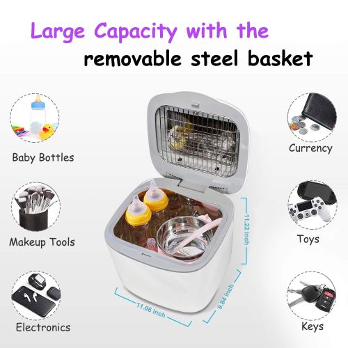  UV Sterilizer Box, ETROBOT Ultraviolet Light Sanitizer with 8L/2gal Large Capacity for Baby Bottles/Keys/Phone/Clothes, No Cleaning Required