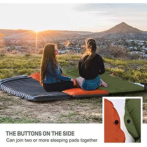  ETROL Camping Sleeping Pad - 2in1 Color Inflating Camping Pads with Pillow (78x28), Lightweight Thick 4 Compact Mat for Car Traveling Hiking - Ripstop, Anti-Leakage, Waterproof for